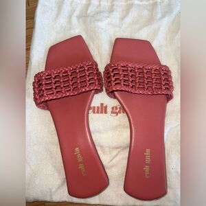 Cult Gaia Women's Red Woven Sandals
